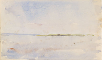 A Distant Coastline, watercolour sketch by Nathaniel Hone the Younger