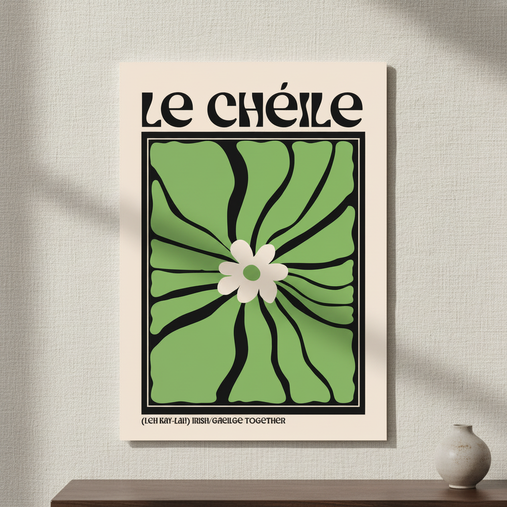 Le Chéile Irish together language art print hero mockup