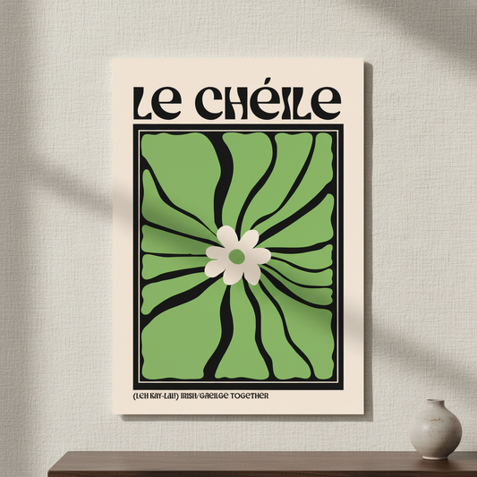 Le Chéile Irish together language art print hero mockup