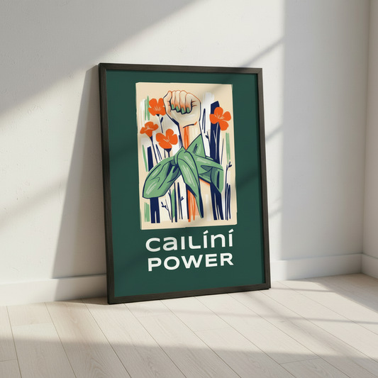 Cailíní Power Irish Girl Power framed art print hero mockup