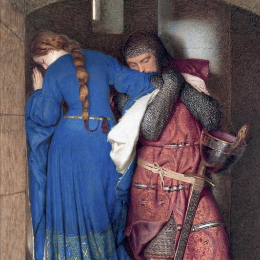 Irish Romantic art canvas print – The Meeting on the Turret Stairs by Frederic William Burton