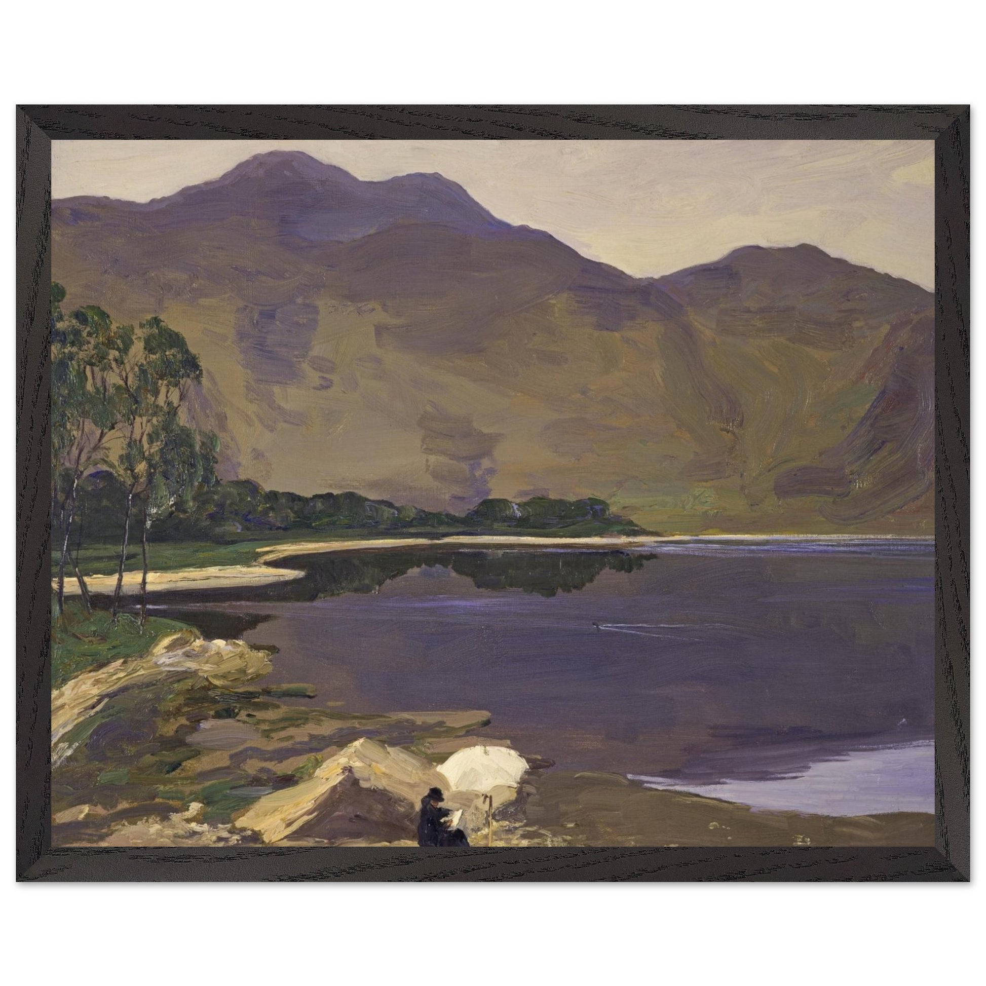 Loch Katrine Sir John Lavery framed Master’s Edition art print in black wood frame