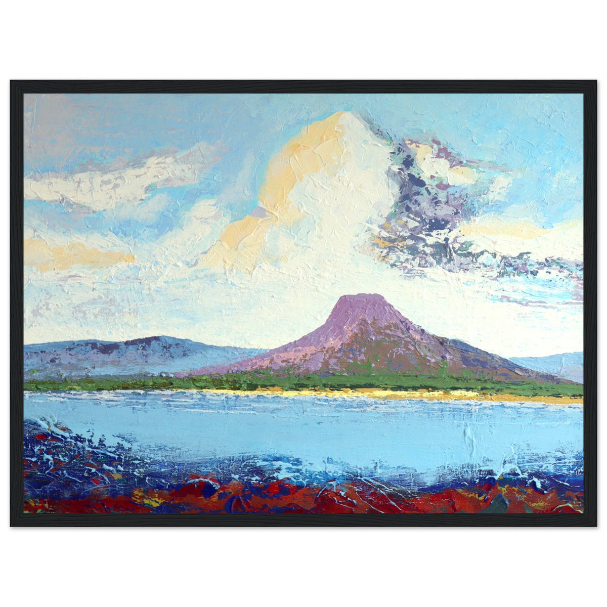 Lurig from the Shore Irish landscape print in a black frame