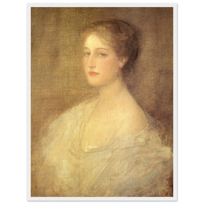 Nora (c.1896) by Sir John Lavery in a white frame, soft portrait in cream and gold