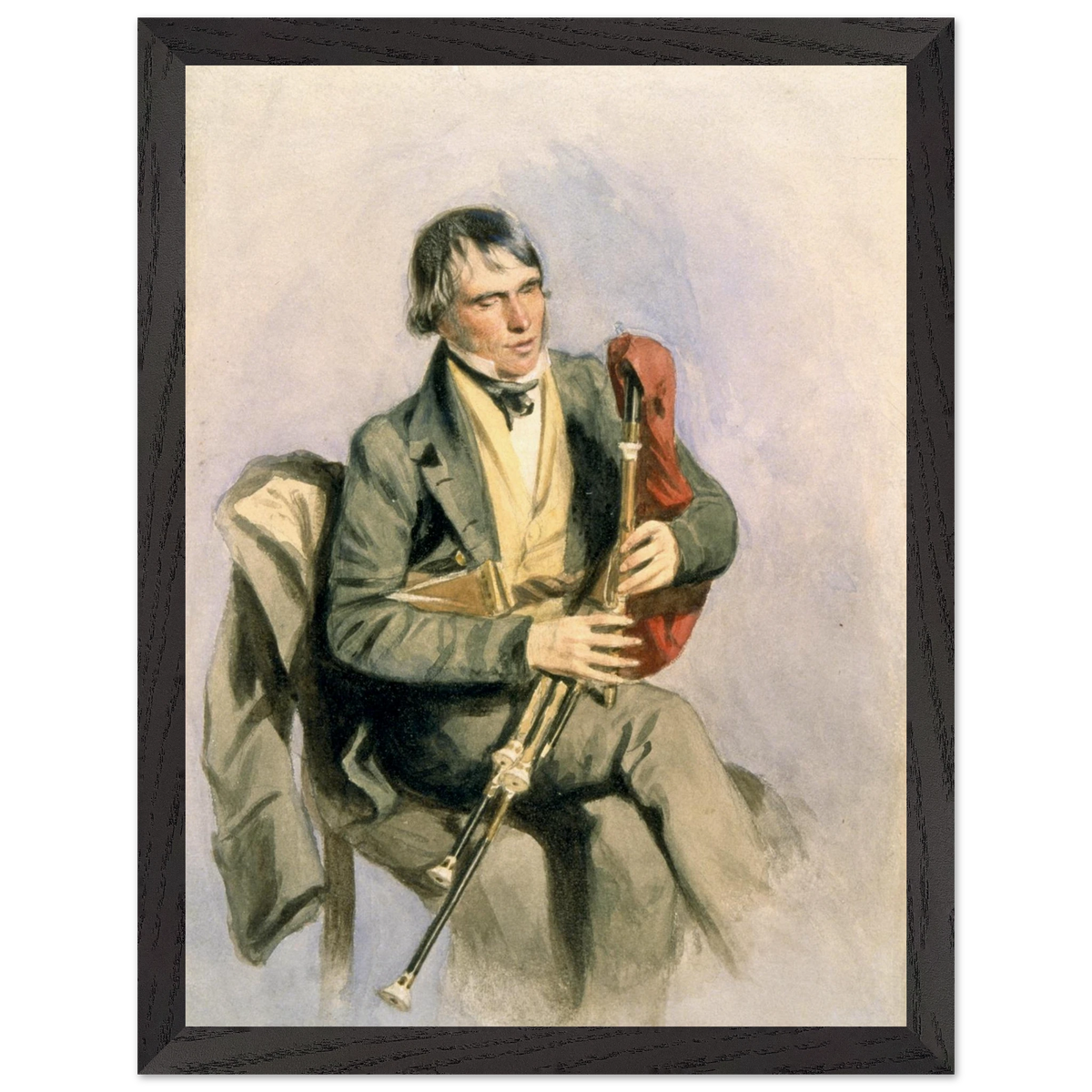 Paddy Conneely, The Galway Piper in a dark wood frame