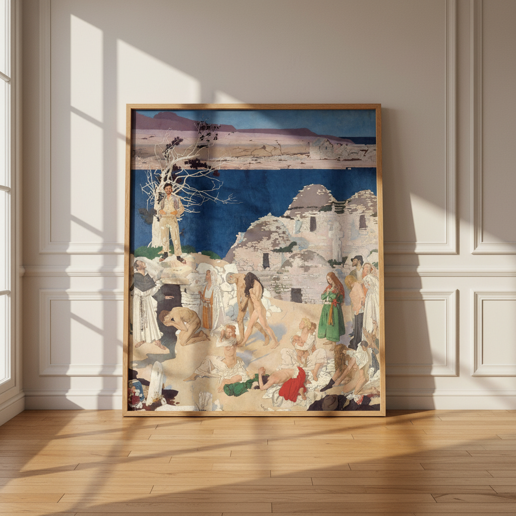 The Holy Well by William Orpen — framed, in a Parisian apartment