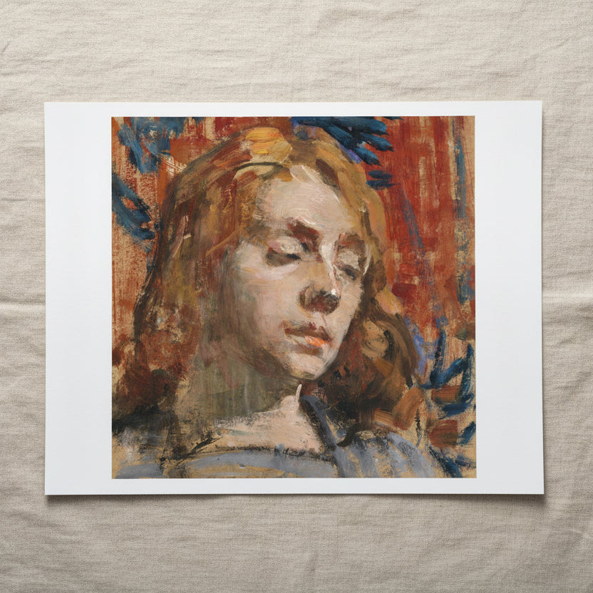 Portrait of Kathleen Behan by Sarah Henrietta Purser, framed Irish portrait Collector’s Edition art print