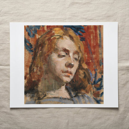 Portrait of Kathleen Behan by Sarah Henrietta Purser, framed Irish portrait Collector’s Edition art print