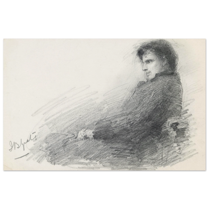 Portrait of a young W.B. Yeats by John Butler Yeats archival art print