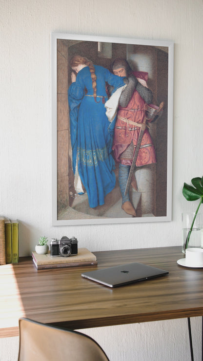 Hellelil and Hildebrand, the Meeting on the Turret Stairs by Irish Artist Frederic William Burton Art Print