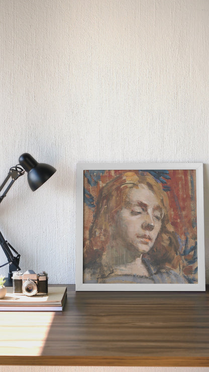 Portrait of Kathleen Behan by Irish Artist Sarah Henrietta Purser Art Print