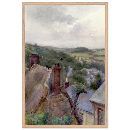 60 × 90 cm print of Rooftops, Thomastown, Kilkenny by Mildred Anne Butler in a solid wood frame