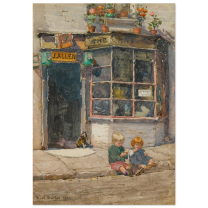Rose Barton Cobbler's Shop in Lancelot Place, flat image of the full watercolour