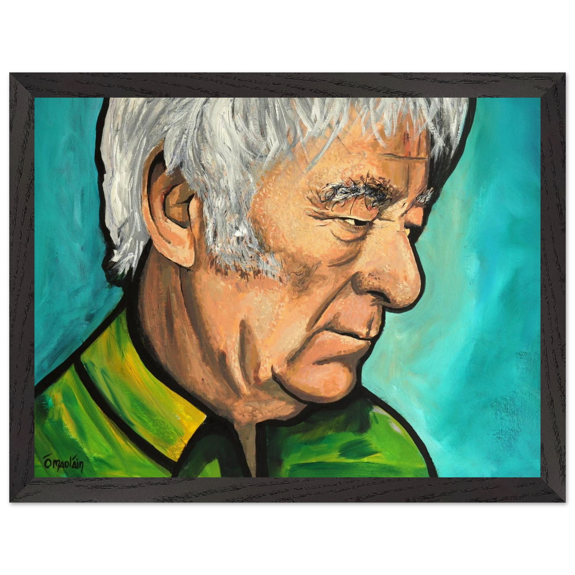 Seamus Heaney Irish poet framed wall art in black frame, 30x40cm – premium decor piece