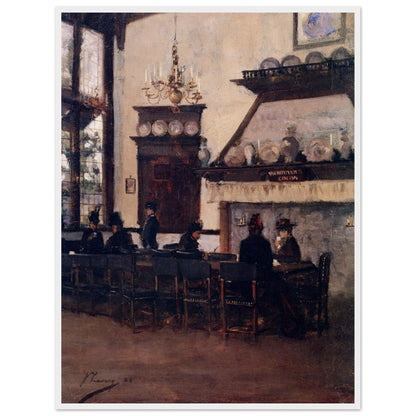 The Dutch Cocoa House by John Lavery print in a thin white frame