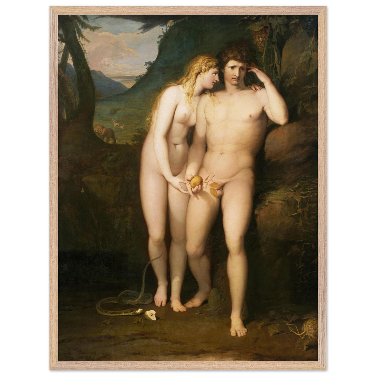 The Temptation of Adam, 1767–70, by James Barry, painting of Adam and Eve with the apple and serpent