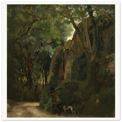 Trees at Howth William Orpen woodland landscape, dark green trees over a sandy path, unframed