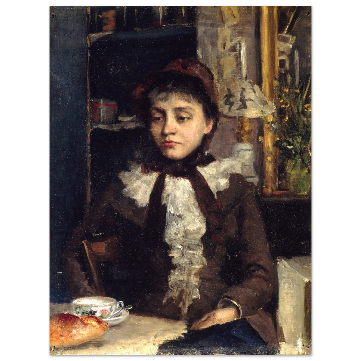 Unframed print of Le Petit Déjeuner by Sarah Purser, 1881, Irish portrait painting