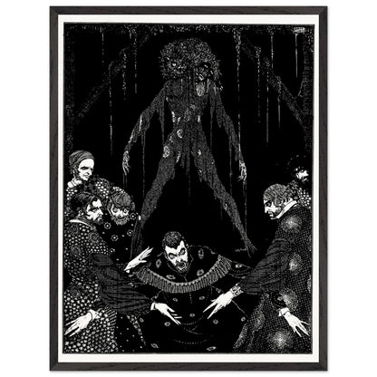 Walled the Monster (1923) by Harry Clarke in a black frame, illustration for Poe's The Black Cat
