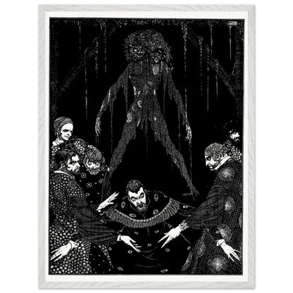 Walled the Monster (1923) by Harry Clarke in a white frame, illustration for Poe's The Black Cat